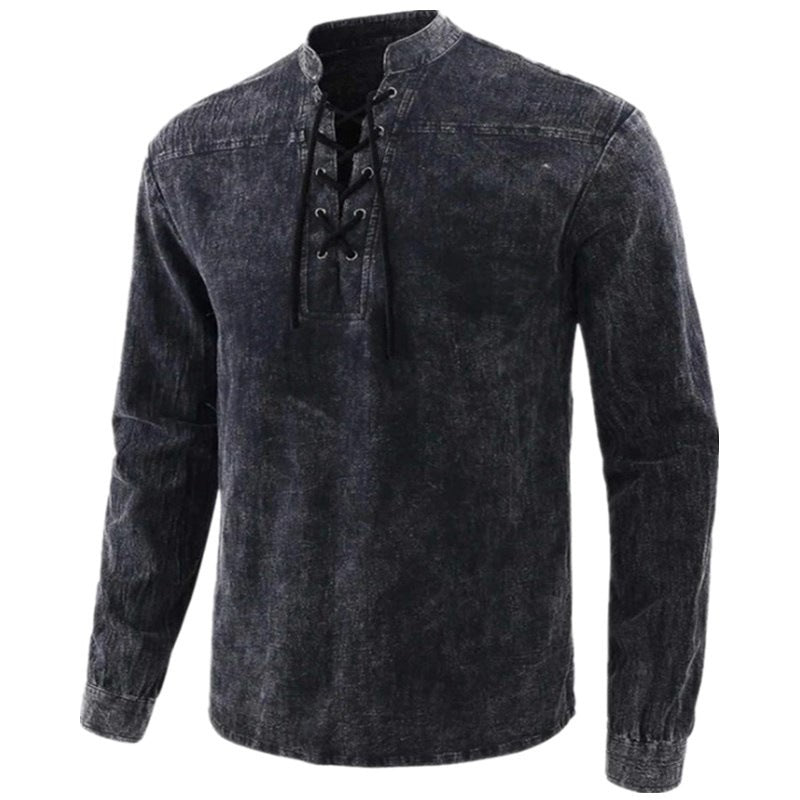 Men's casual shirt with lace closure Lisslune