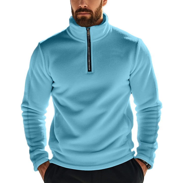Men's fleece top with short zipper and high collar Lisslune