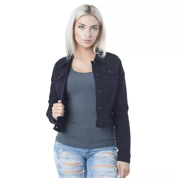 Women's classic denim jacket in a stylish cut with button details Lisslune