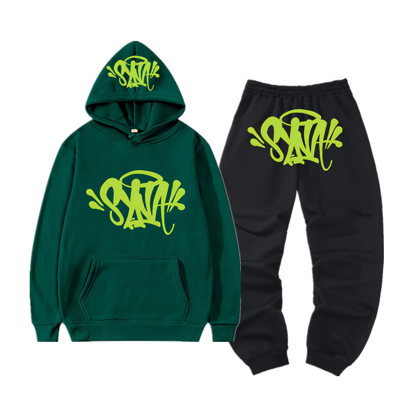 Ladies hoodie and jogger set with creative graffiti design Lisslune