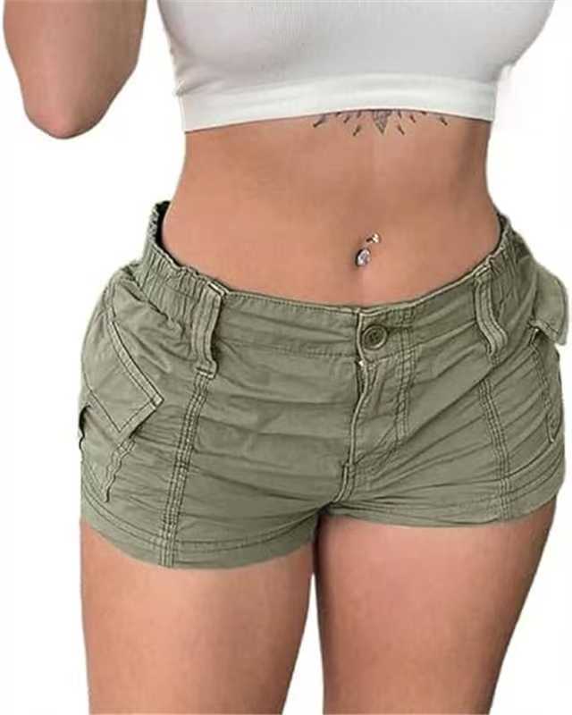 Women's comfortable cargo shorts with elastic waistband and practical pockets Lisslune