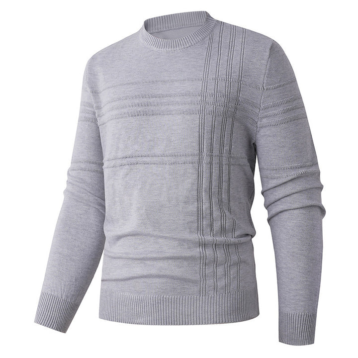 Men's sweater with textured pattern and round neckline Lisslune