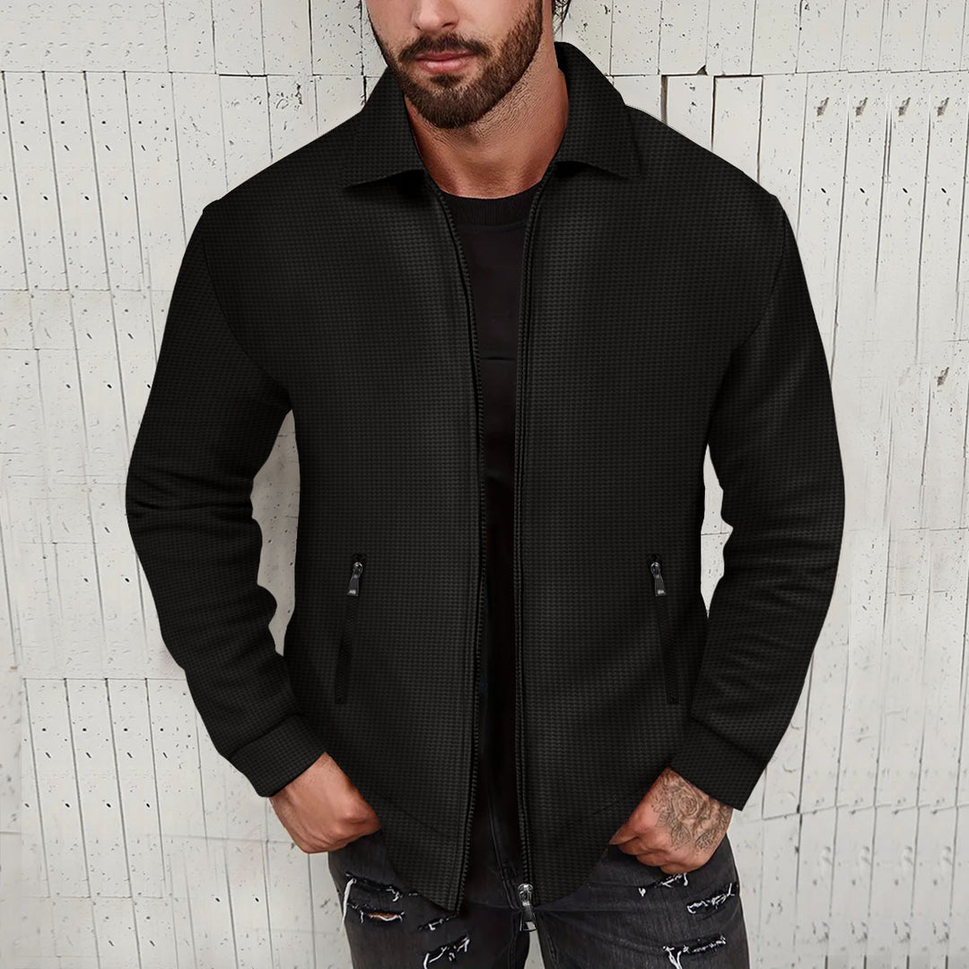 Men's fashionable short jacket with textured design and practical pockets Lisslune