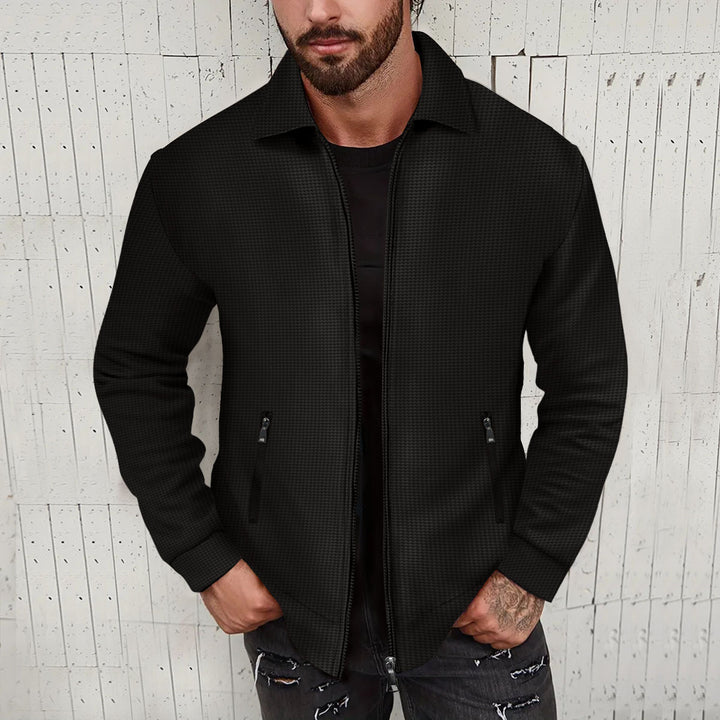 Men's fashionable short jacket with textured design and practical pockets Lisslune