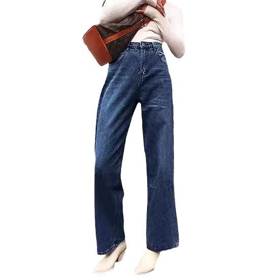 Damen weite Hochtaillen-Jeans mit komfortablem Sitz und lässigem Stil Lisslune