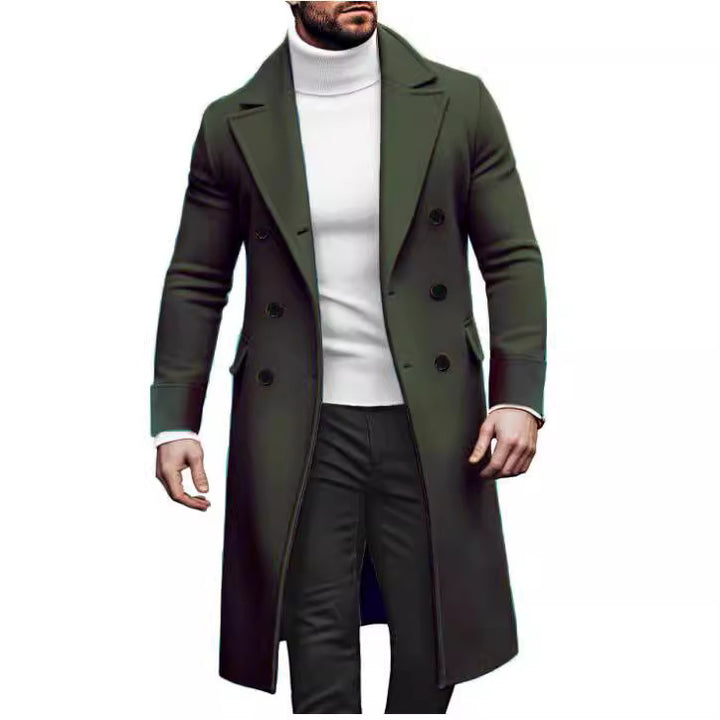 Men's elegant double coat with wide lapels and practical pockets Lisslune