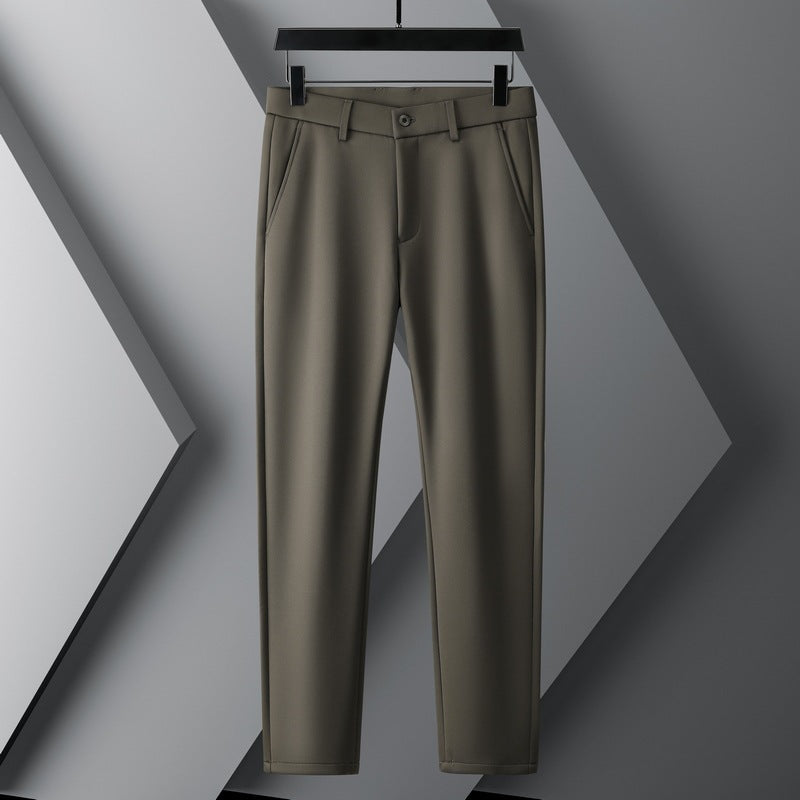 Men's modern chino pants with elastic waistband and side pockets Lisslune