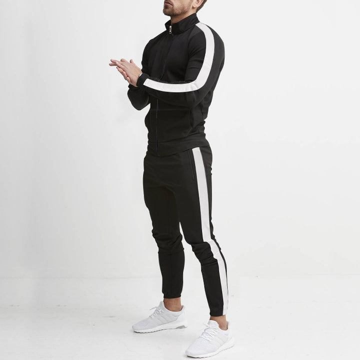 Men's tracksuit with high collar and side stripes Lisslune