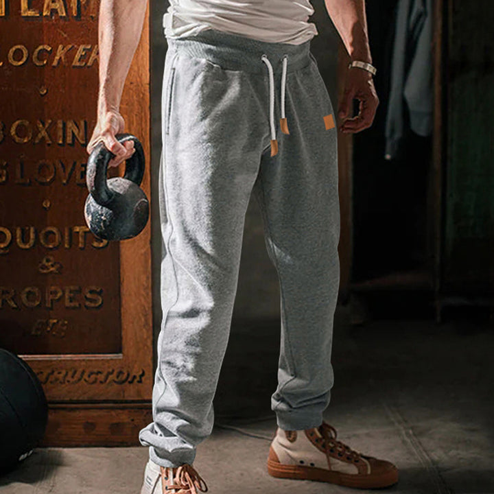 Men's Comfortable Leisure Pants with Elastic Waistband and Side Pockets Lisslune