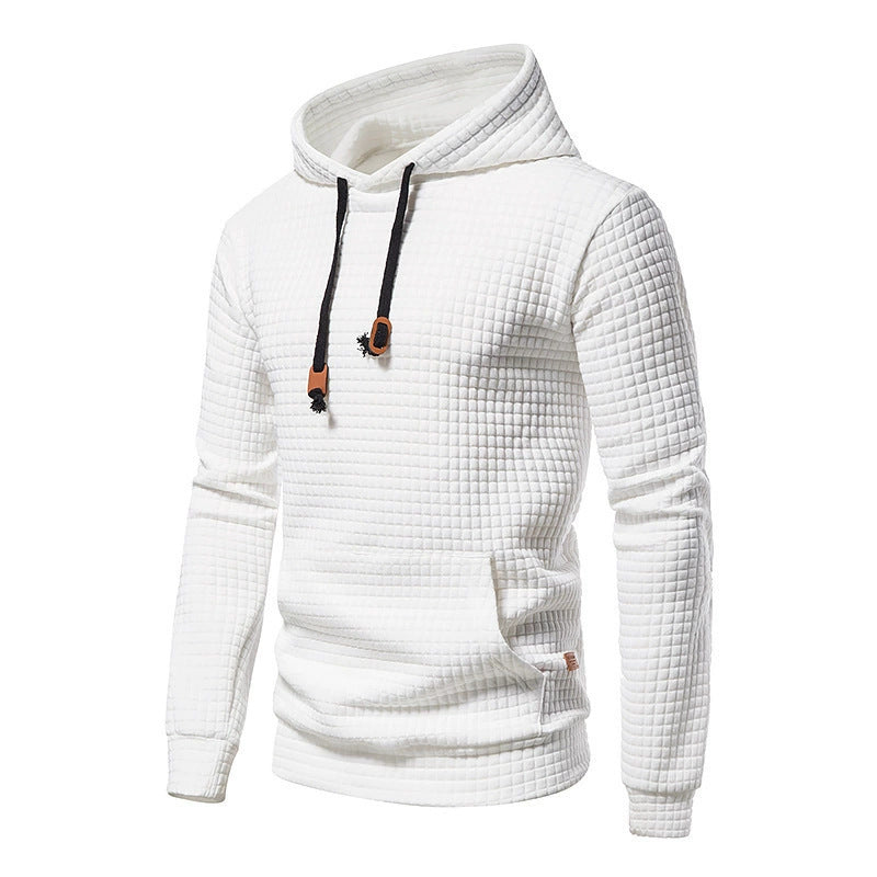 Men's hoodie with textured surface and practical kangaroo pocket Lisslune