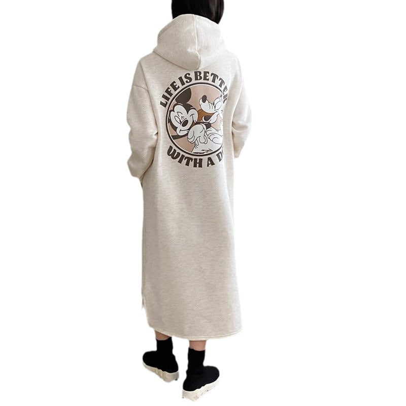 Women’s Cozy Hoodie Dress with large print and comfortable fit Lisslune