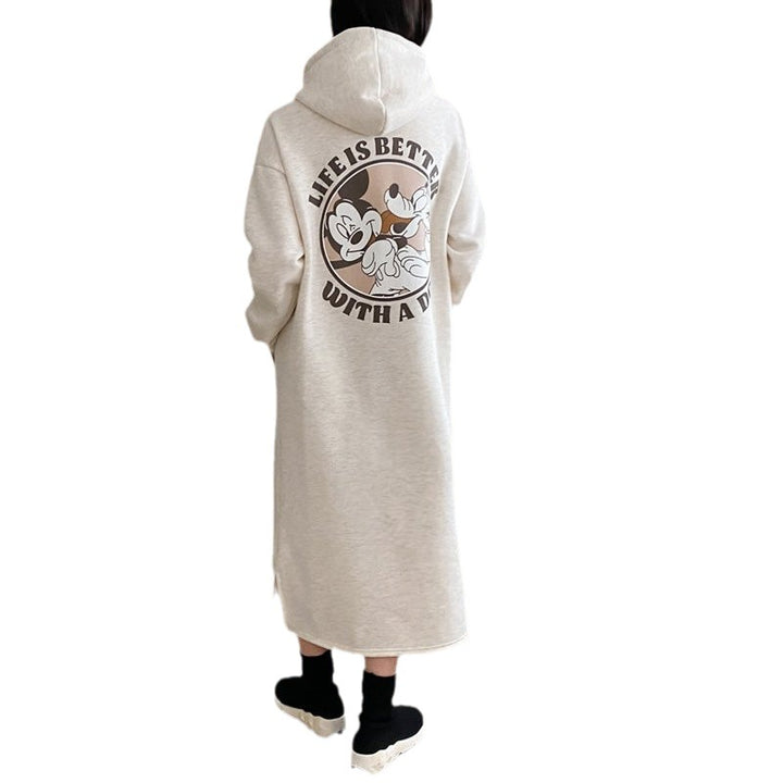 Women’s Cozy Hoodie Dress with large print and comfortable fit Lisslune