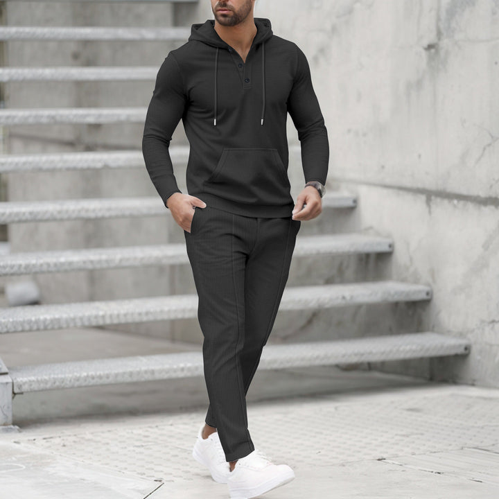 Men's stylish leisure hooded set with practical pockets Lisslune