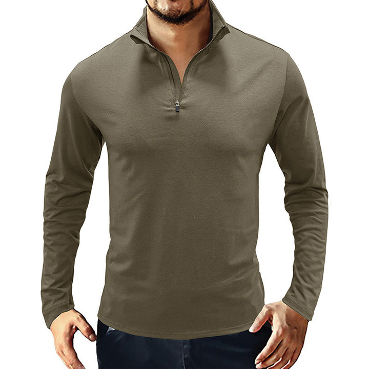 Men's functional shirt with high collar and half zipper Lisslune