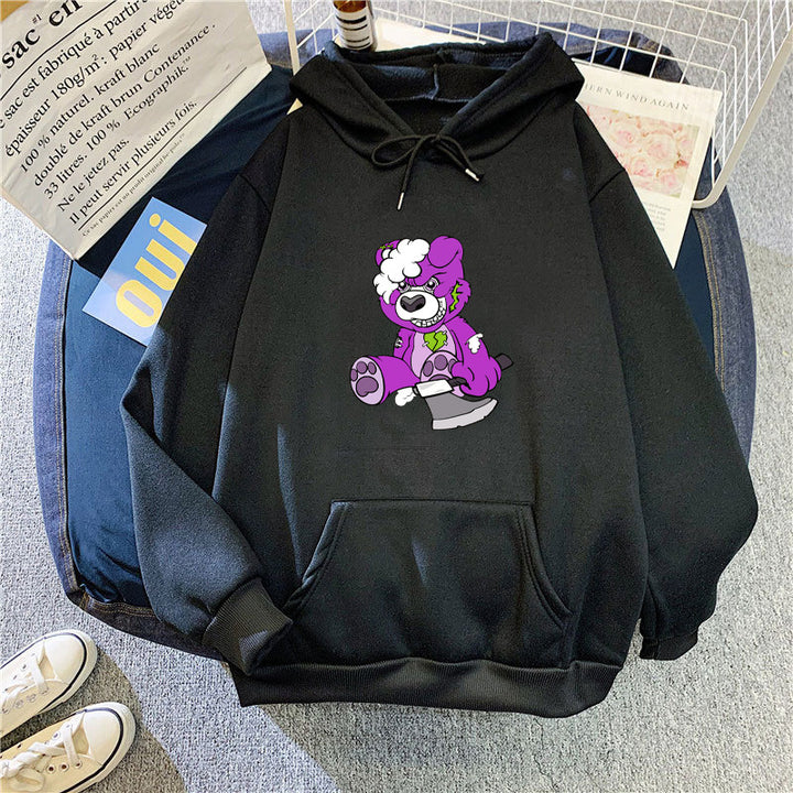 Women's hooded sweatshirt with charming bear motif Lisslune