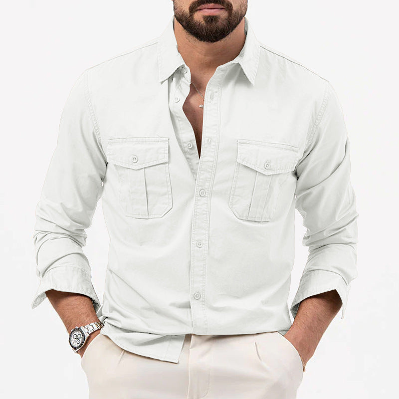 Men's long-sleeve shirt with chest pockets and modern cut Lisslune
