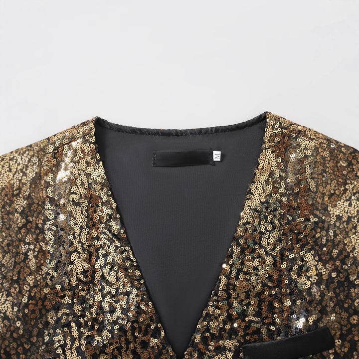 Men's Shimmering Sequin Vest Lisslune