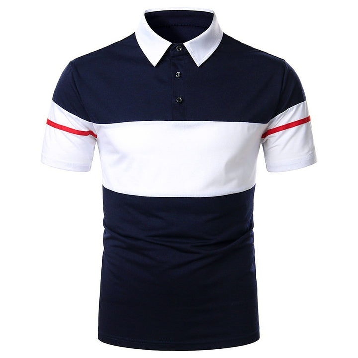Men's polo shirt with contrasting block stripes and modern cut Lisslune