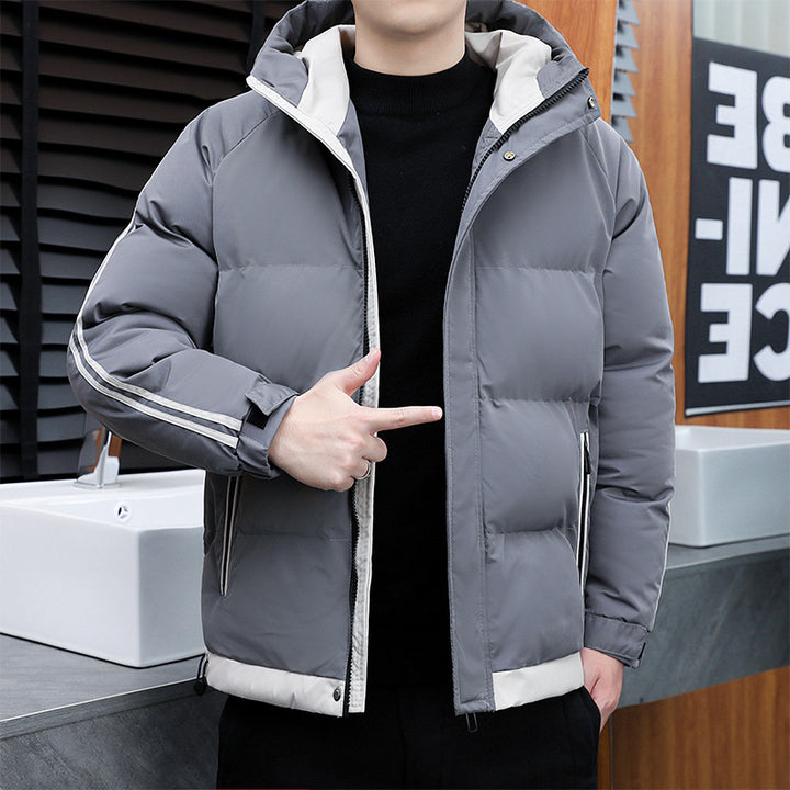 Men's Sporty Down Jacket with High Collar Lisslune