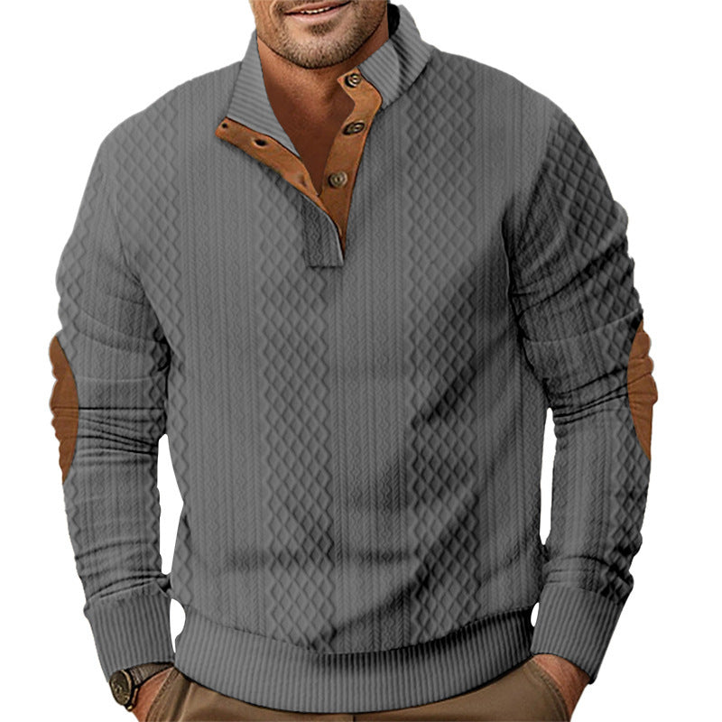 Men's stylish knit sweater with innovative collar and elegant contrast details Lisslune
