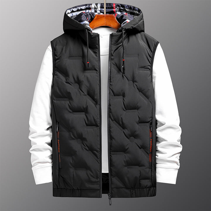 Men's quilted vest with hood and breathable properties Lisslune