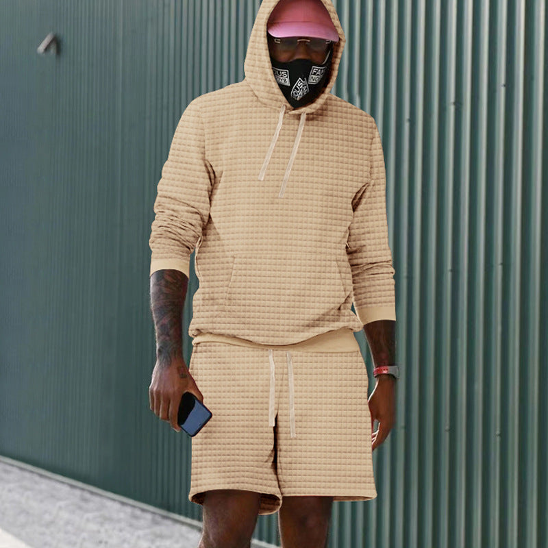 Men's casual hoodie and shorts set made of breathable material Lisslune