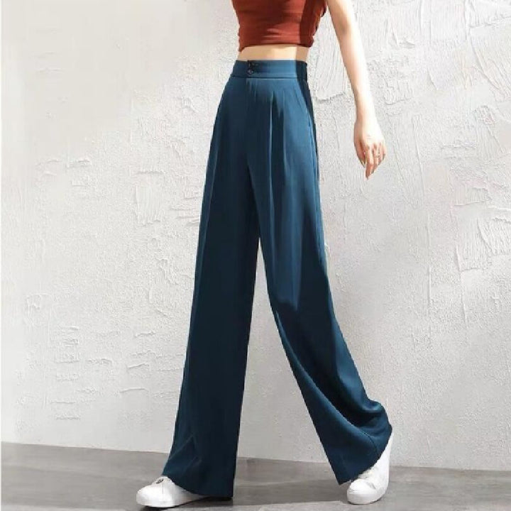 Women Elegant Chino Pants with High Waist and Side Pockets Lisslune