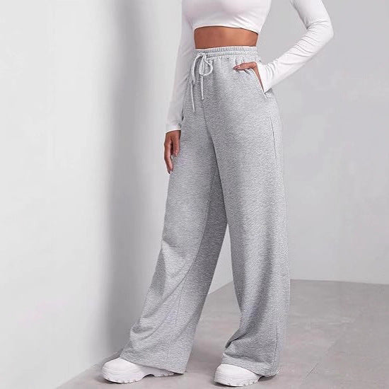 Women's wide Relaxed Fit leisure pants with elastic waistband and practical pockets Lisslune
