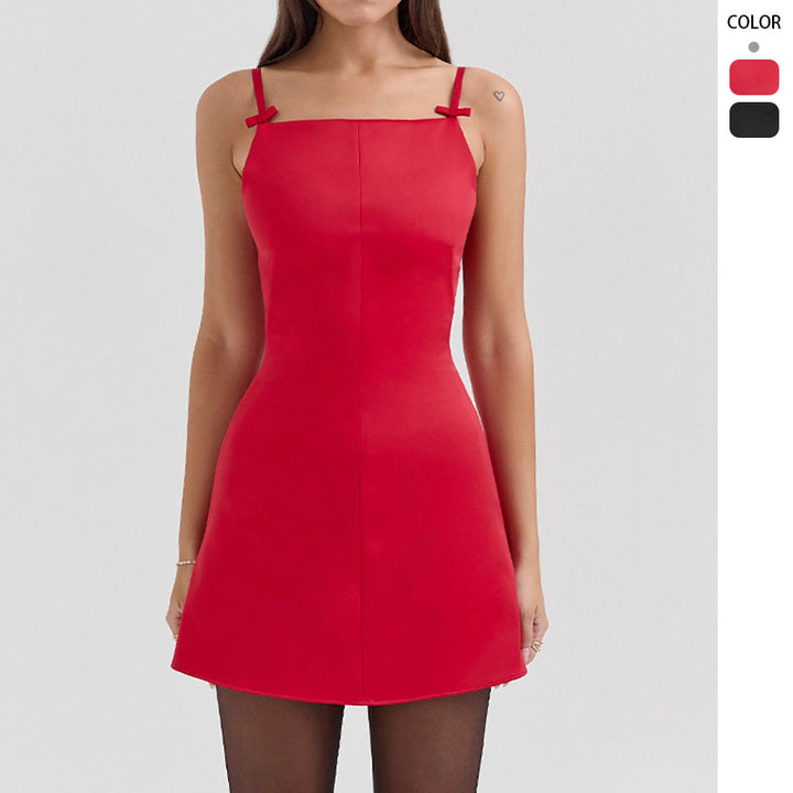 Women's sheath dress with slim fit and adjustable spaghetti straps