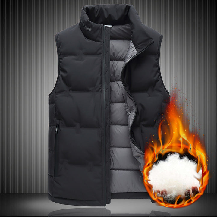 Men's insulated quilted vest with high collar and practical pockets Lisslune