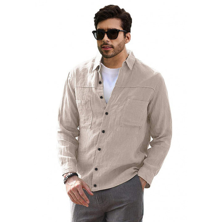 Men's Lightweight Cotton Shirt with Practical Pockets Lisslune