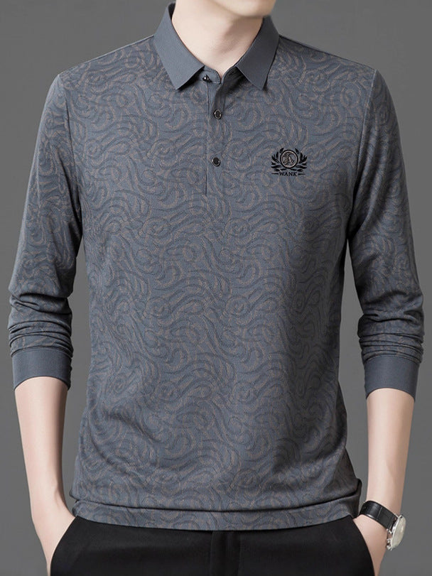 Men's polo shirt with modern textured design Lisslune