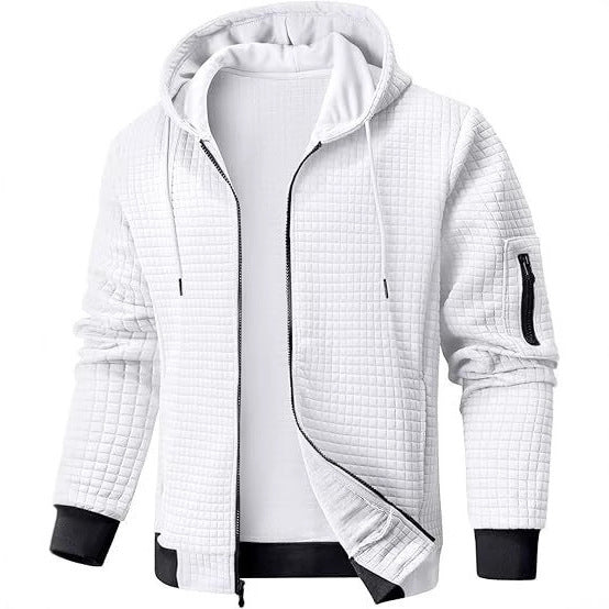Men's quilted jacket with hood and practical zipper Lisslune