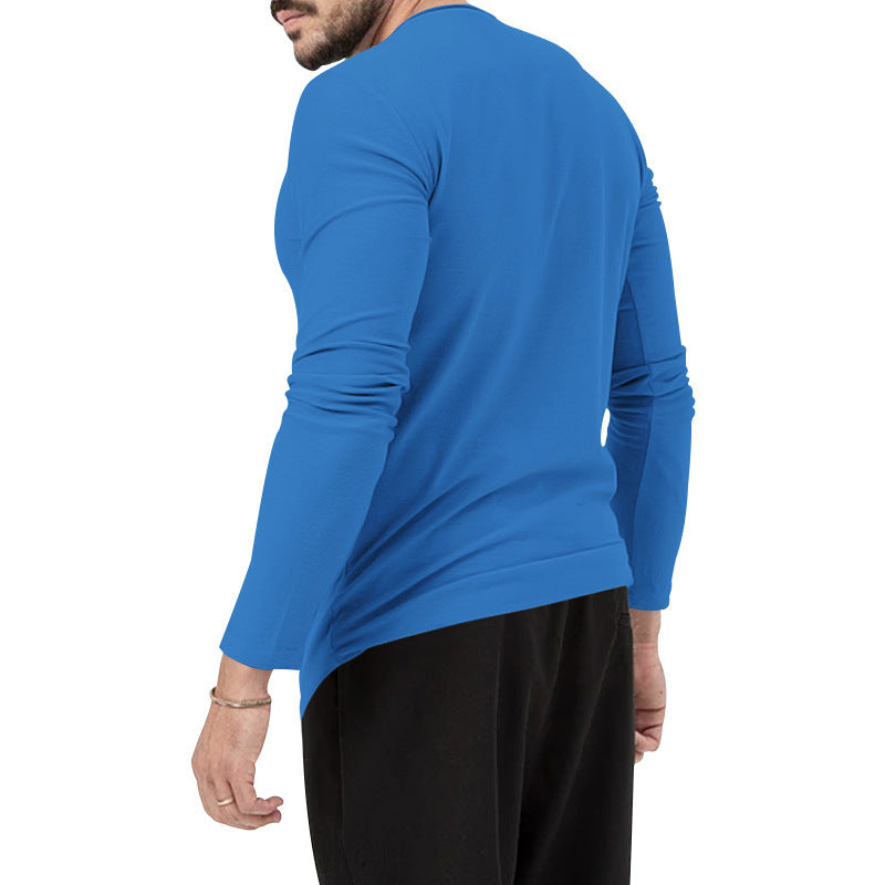 Men's long-sleeve T-shirt made of cotton blend with elastic fit and moisture-wicking technology Lisslune