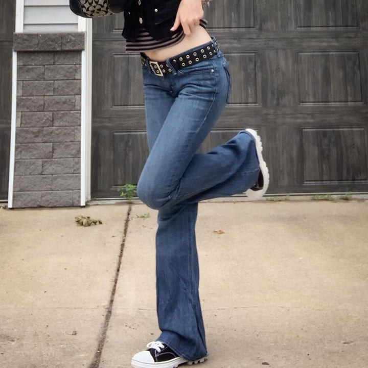 Ladies Bootcut Jeans with playful fringe trim Lisslune