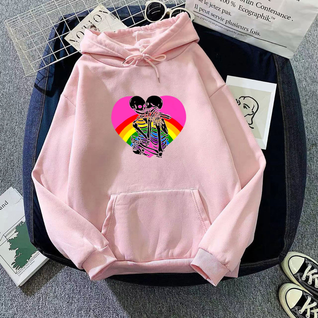 Ladies hoodie with colorful love motif Lisslune