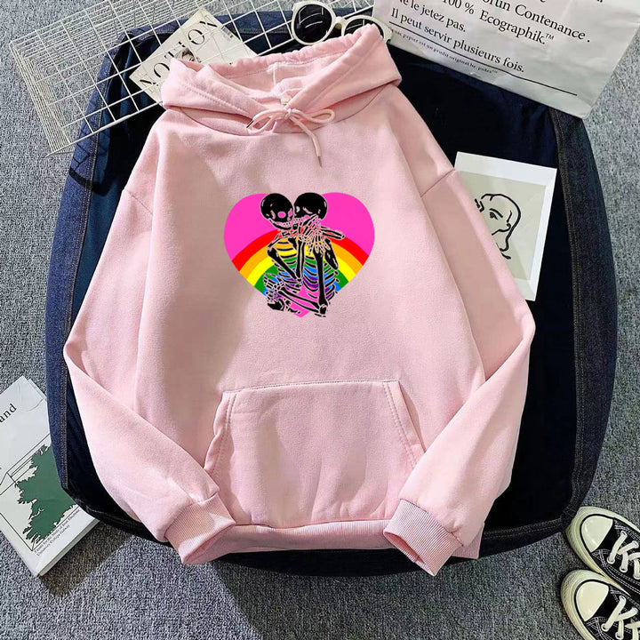 Ladies hoodie with colorful love motif Lisslune