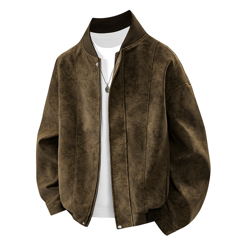Men's Casual Synthetic Leather Jacket in Vintage Style Lisslune