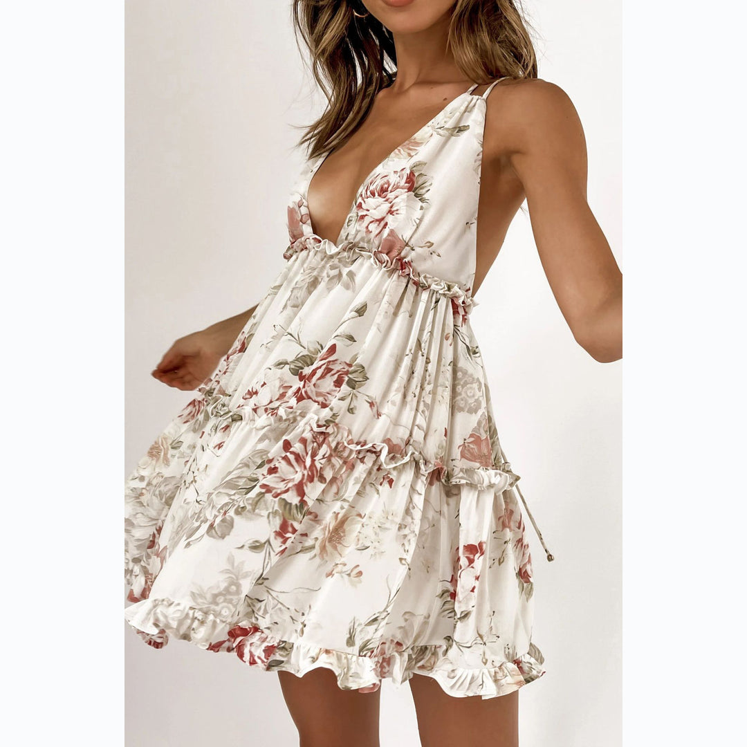 Women's Radiant Summer Dress with Flowing Cut and Floral Design