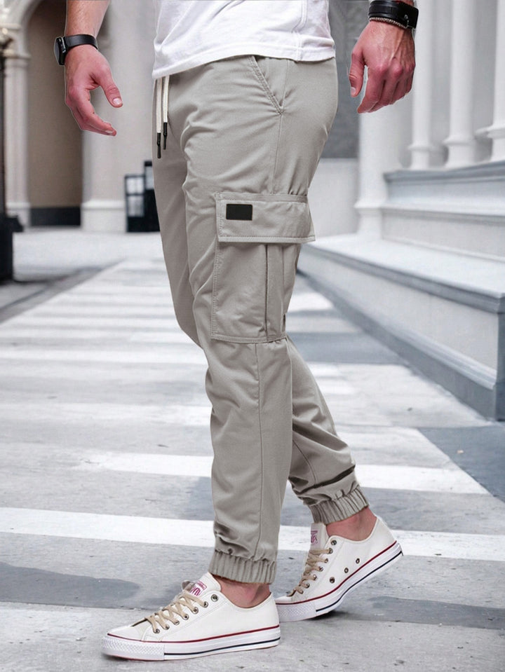 Men's Cargo Joggers with Elastic Waistband and Several Practical Pockets Lisslune