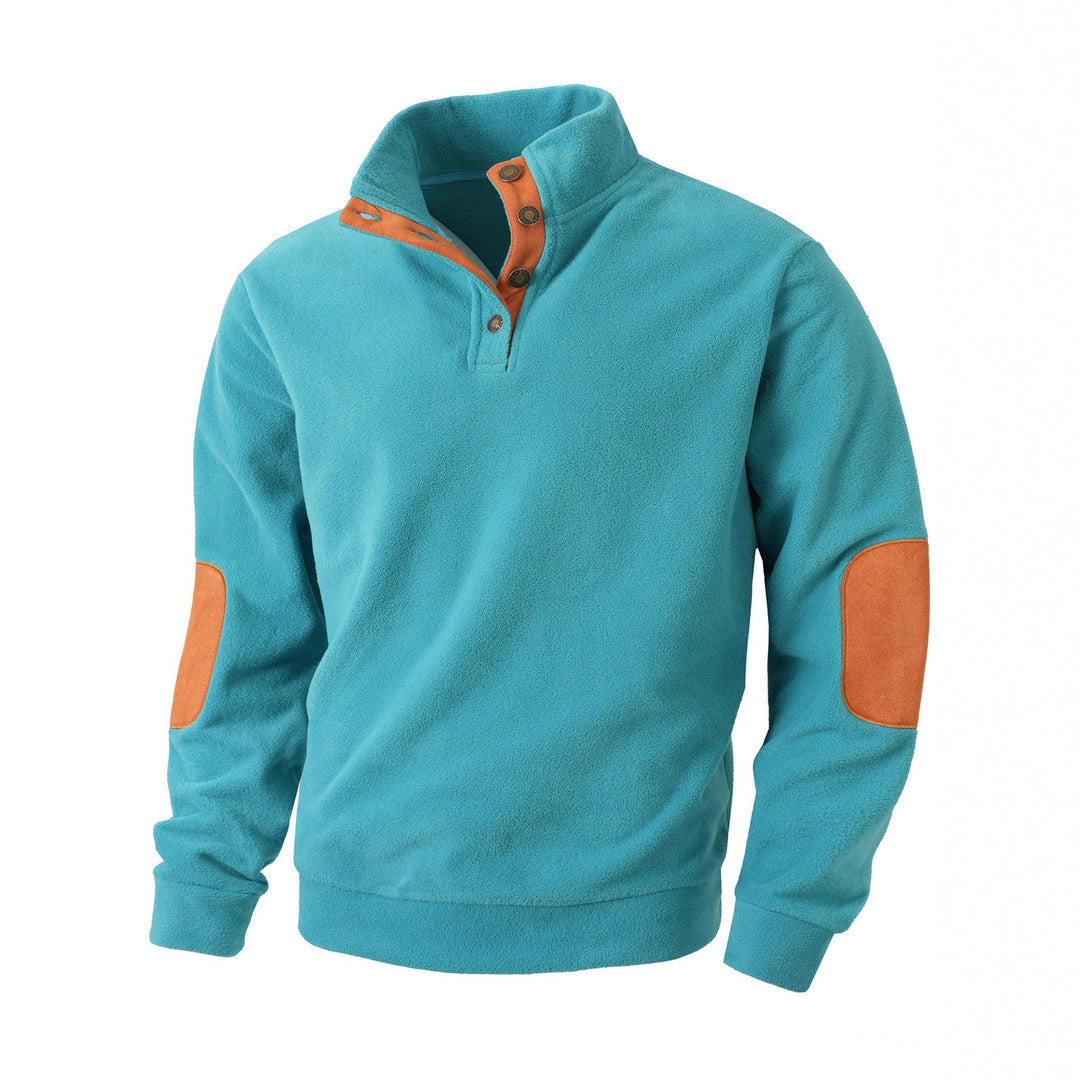 Men's comfortable fleece pullover with collar and contrast trim Lisslune