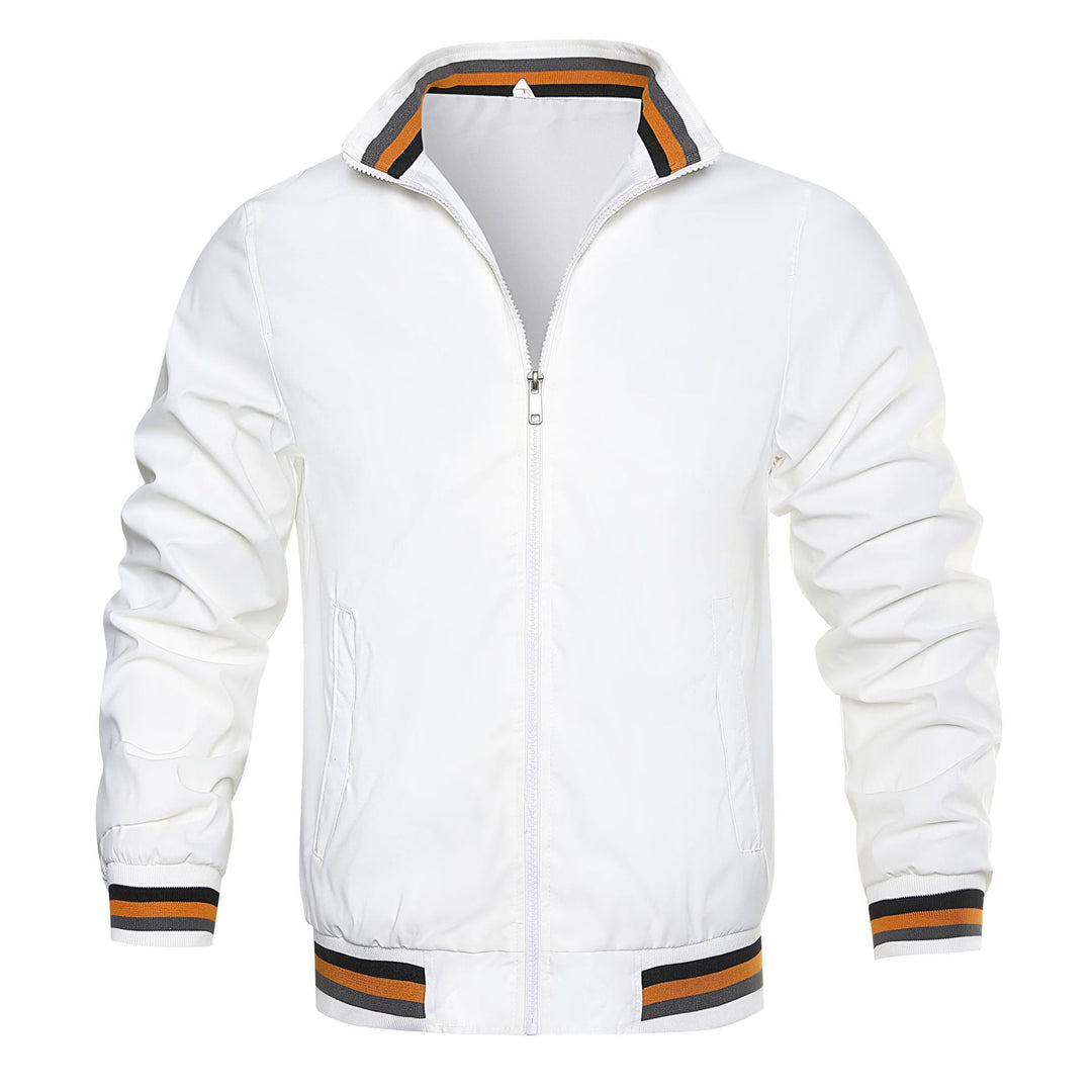Men's Lightweight Transitional Jacket with Stand-Up Collar and Sporty Elements Lisslune