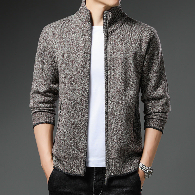 Men's fleece jacket with high collar and practical zip pockets Lisslune