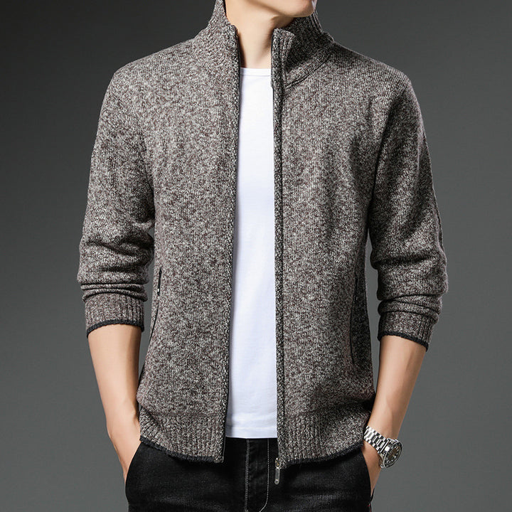 Men's fleece jacket with high collar and practical zip pockets Lisslune