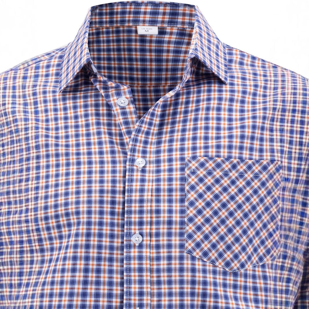Men's checked business shirt in slim fit cut Lisslune