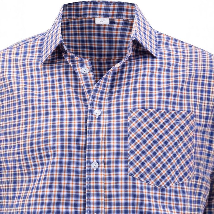 Men's checked business shirt in slim fit cut Lisslune