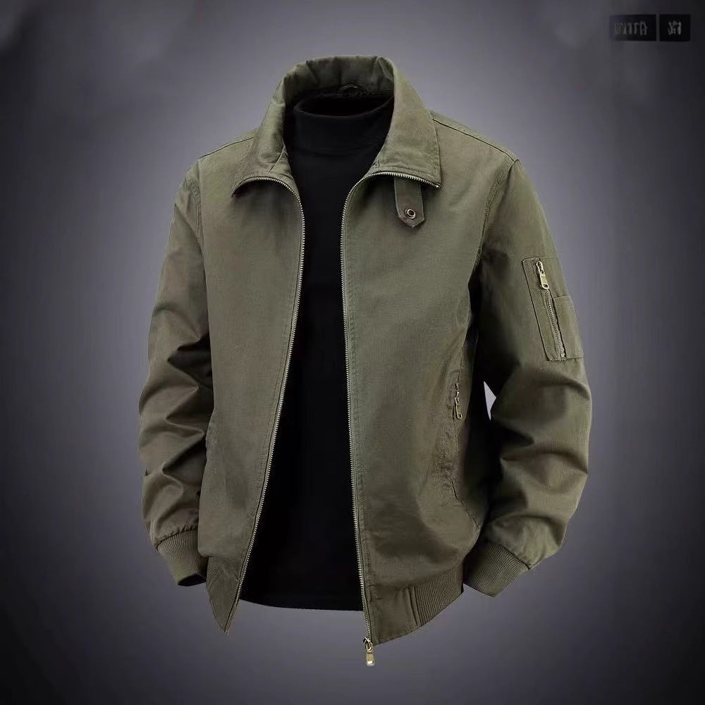 Men's Casual Utility Jacket with Zipper Lisslune