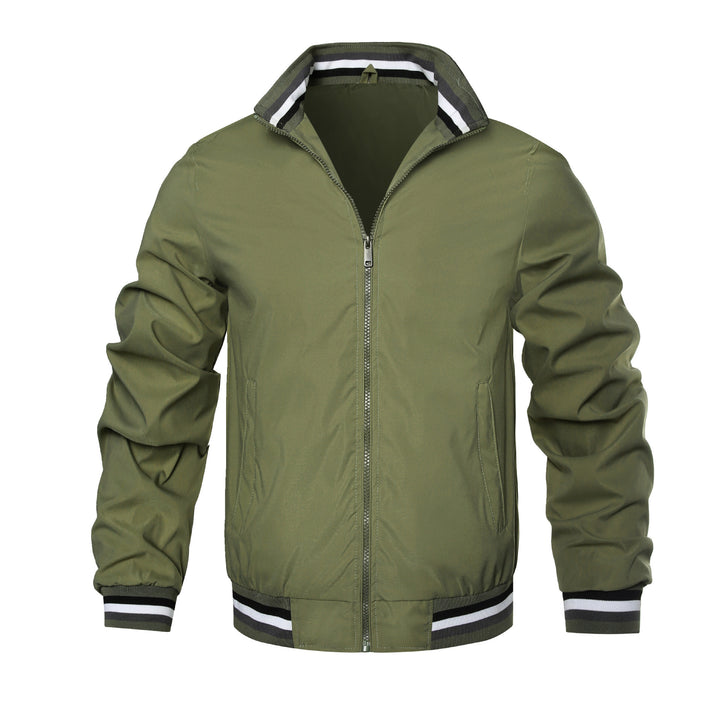 Men's Lightweight Transitional Jacket with Stand-Up Collar and Sporty Elements Lisslune