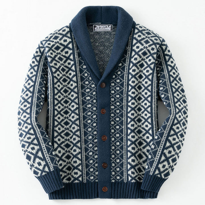 Men's cardigan with traditional Nordic pattern Lisslune