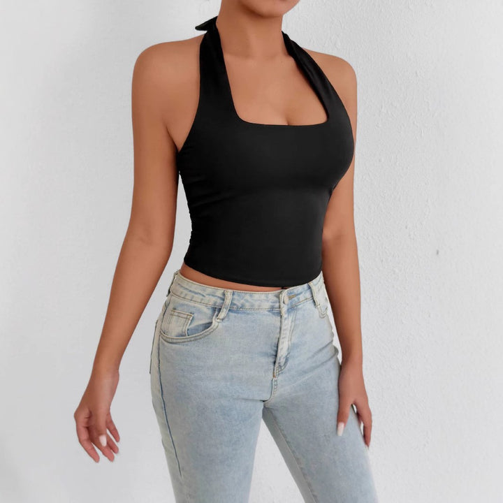 Damen Hochgeschlossenes Tanktop mit Quadrat-Ausschnitt Lisslune